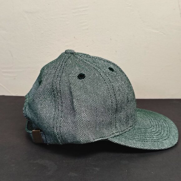 VINTAGE Otto Cap Hat Strap Back Green White Blank Adjustable Baseball Mens - Picture 5 of 12